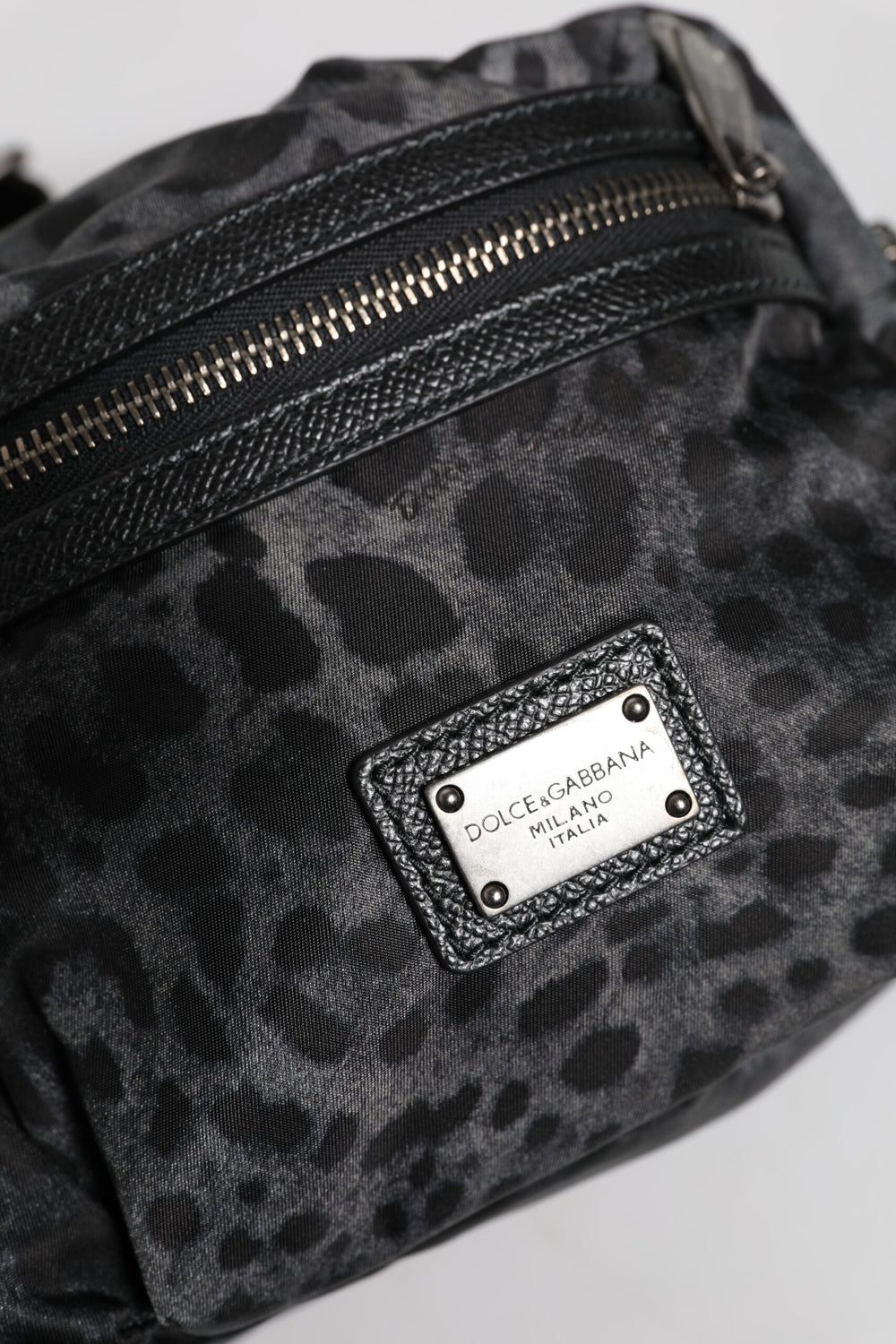 Dolce & Gabbana Leopard Print Belt Bag in Black and Grey