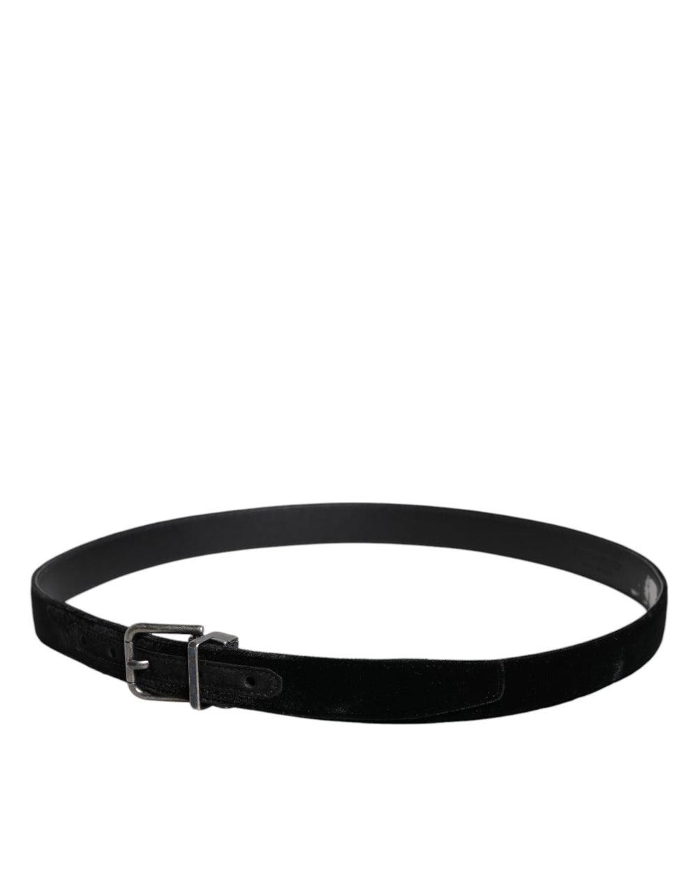 Dolce & Gabbana Leather Belt with Metal Buckle in Black
