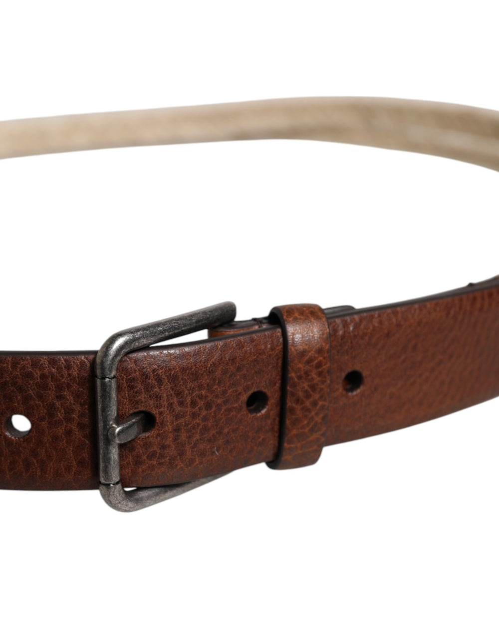 Dolce & Gabbana Jute and Calf Leather Woven Belt in Brown