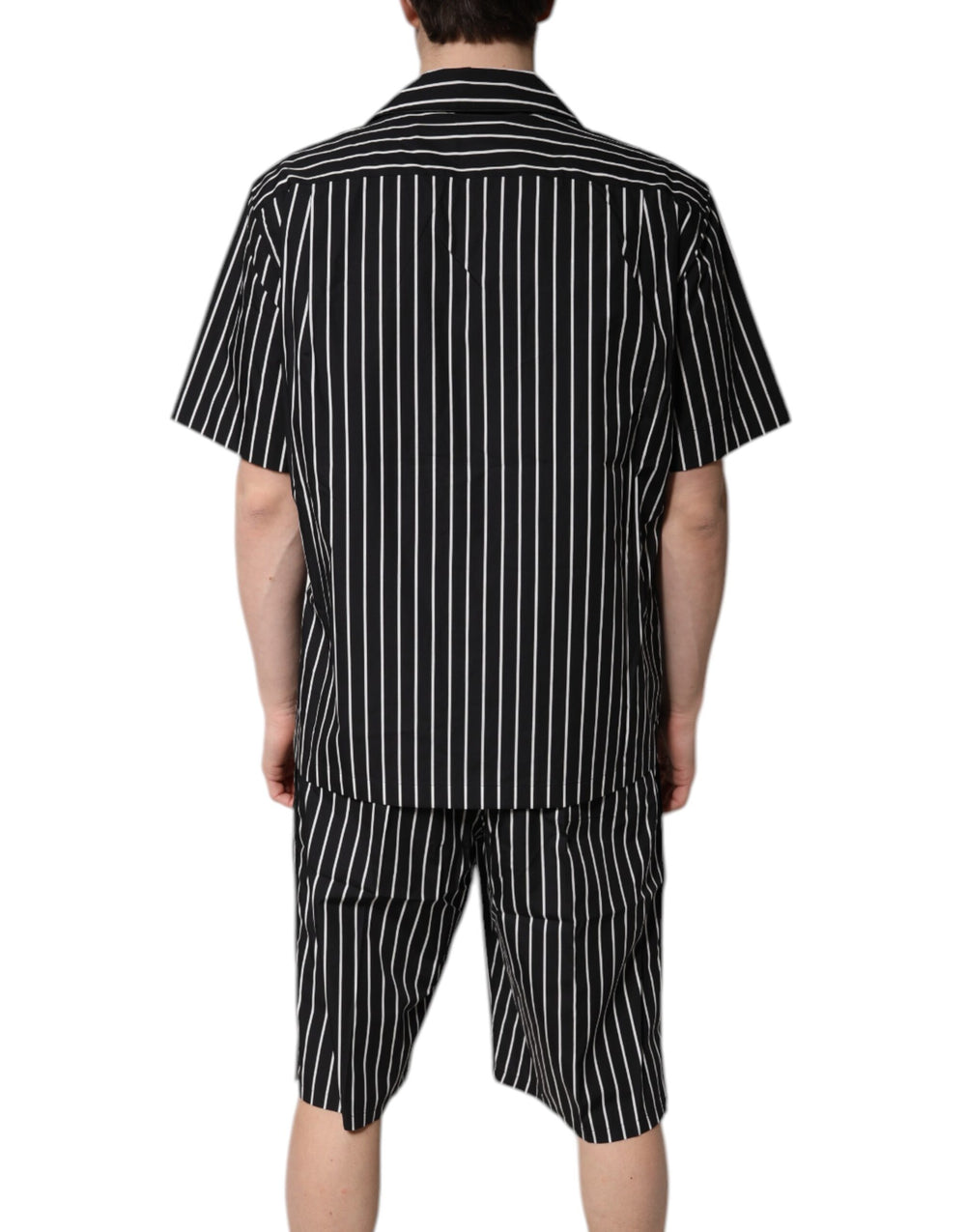 Dolce & Gabbana Cotton Poplin Pyjama Set in Black and White Stripes