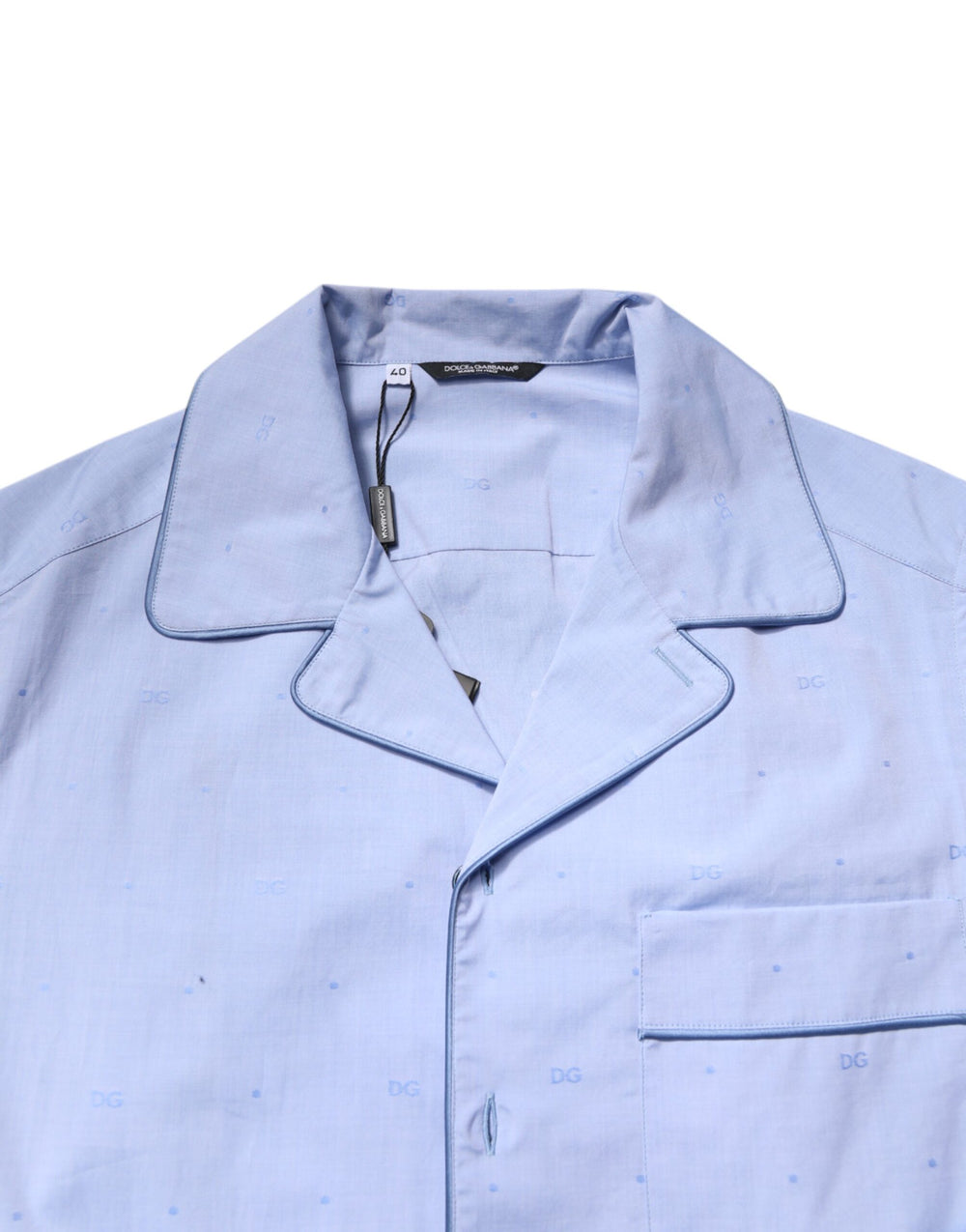 Dolce & Gabbana 100% Cotton Pyjama Set in Light Blue