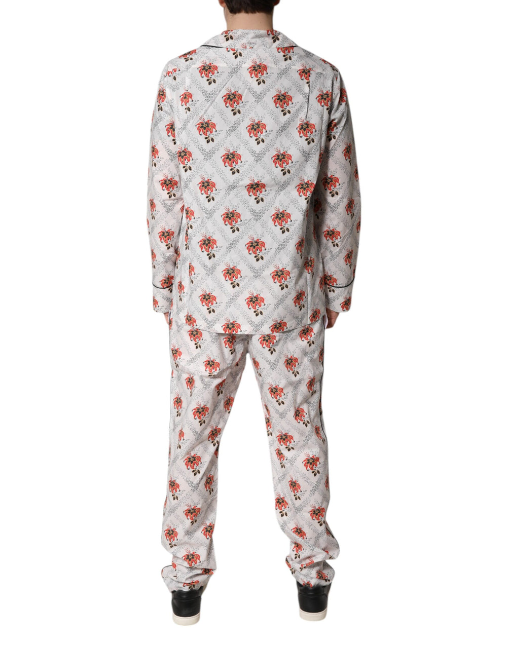 Dolce & Gabbana 100% Cotton Floral Print Pyjama Set in Multicolor