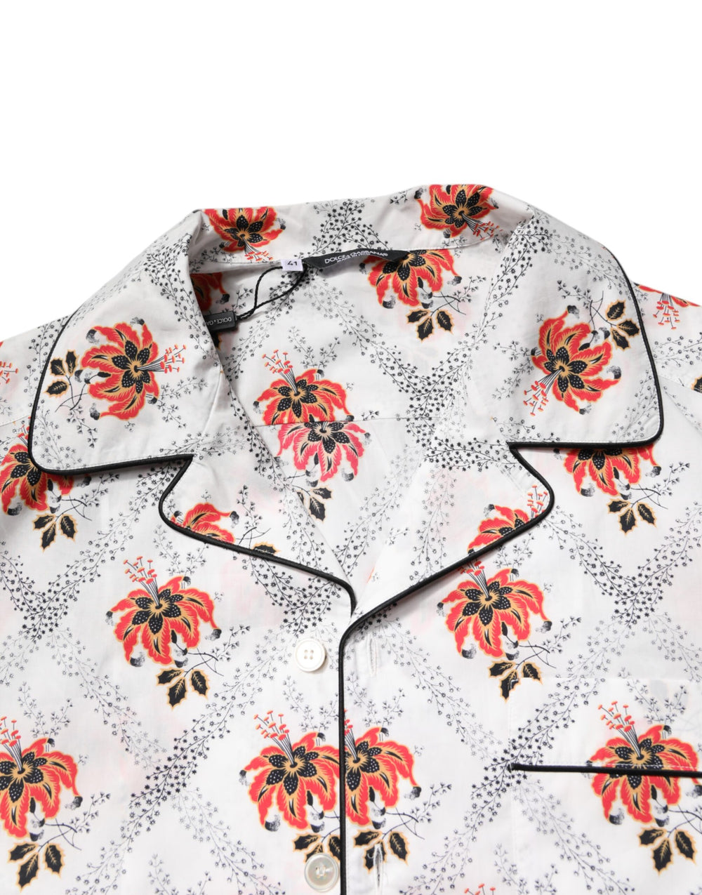 Dolce & Gabbana 100% Cotton Floral Print Pyjama Set in Multicolor