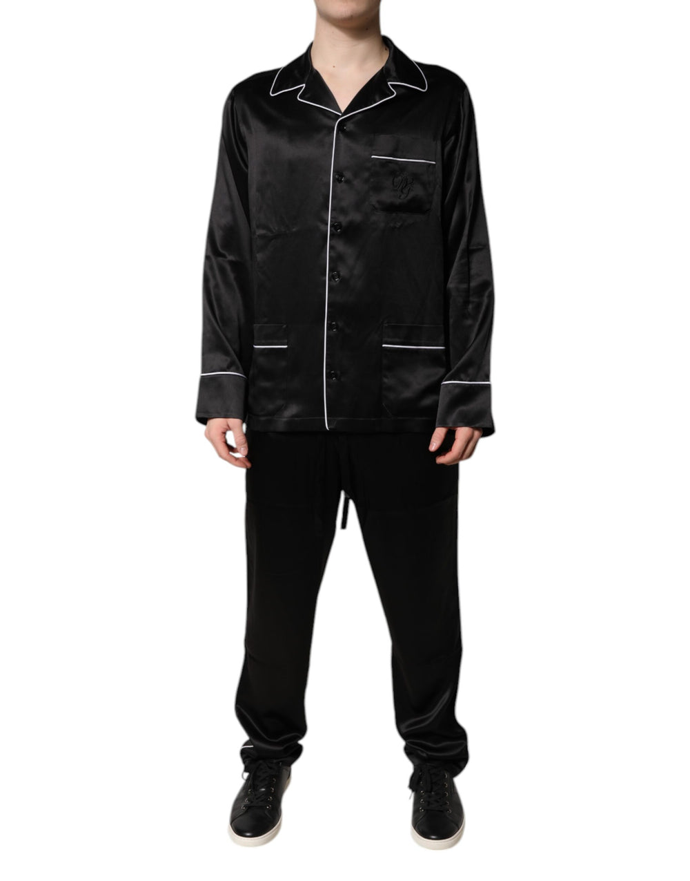 Dolce & Gabbana 100% Silk Pyjama Set in Black