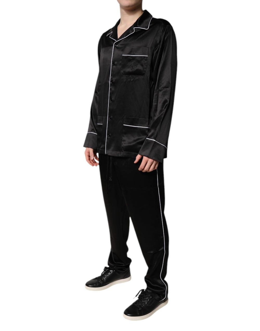 Dolce & Gabbana 100% Silk Pyjama Set in Black