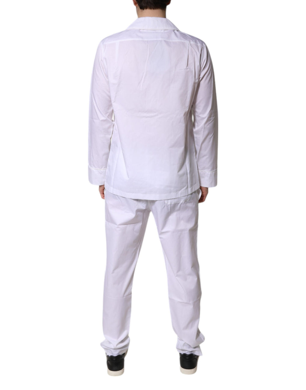 Dolce & Gabbana 100% Cotton Shirt and Pants Pyjama Set in White