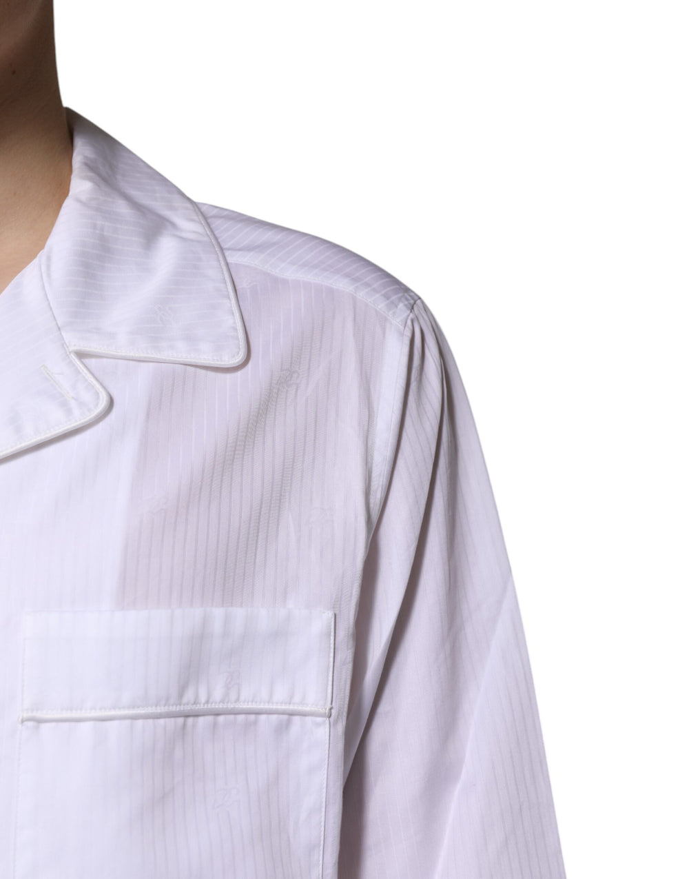 Dolce & Gabbana 100% Cotton Shirt and Pants Pyjama Set in White