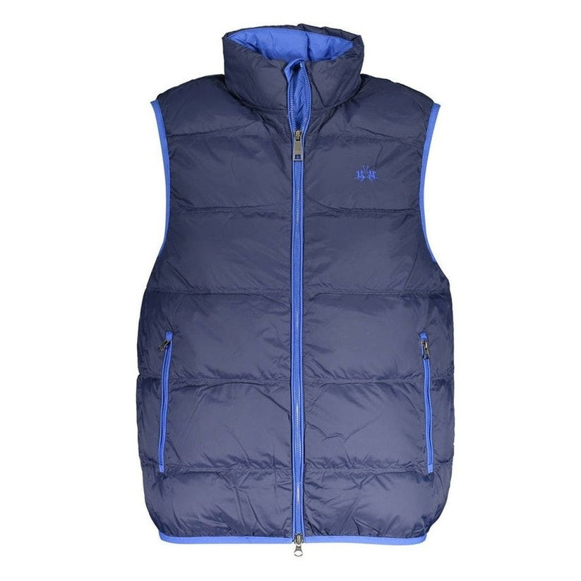 La Martina Blue Polyamide Men's Vest - Luxury Outerwear | Mens Edit