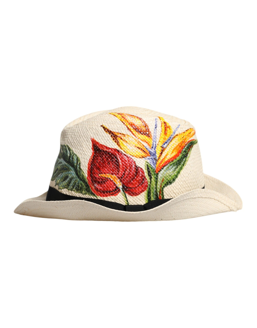 Dolce & Gabbana Straw Wide Brim Fedora Hat in Ivory