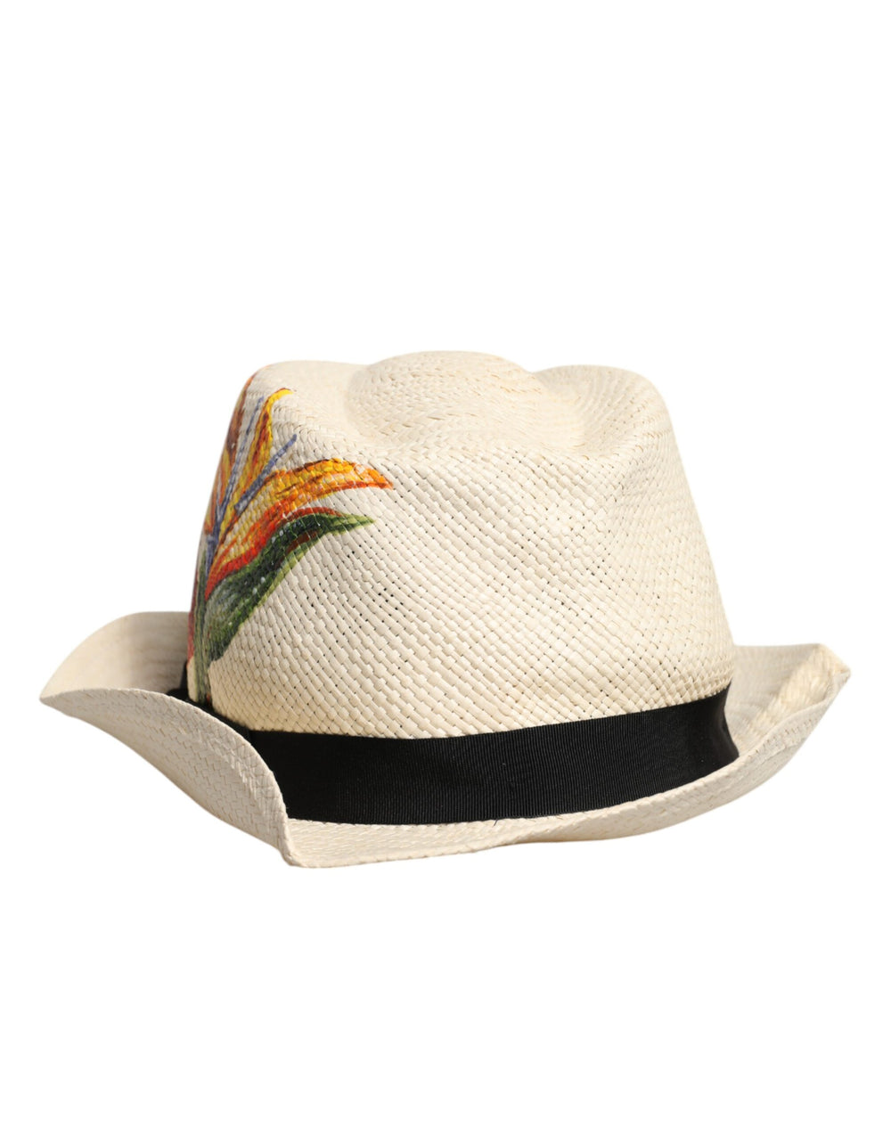 Dolce & Gabbana Straw Wide Brim Fedora Hat in Ivory