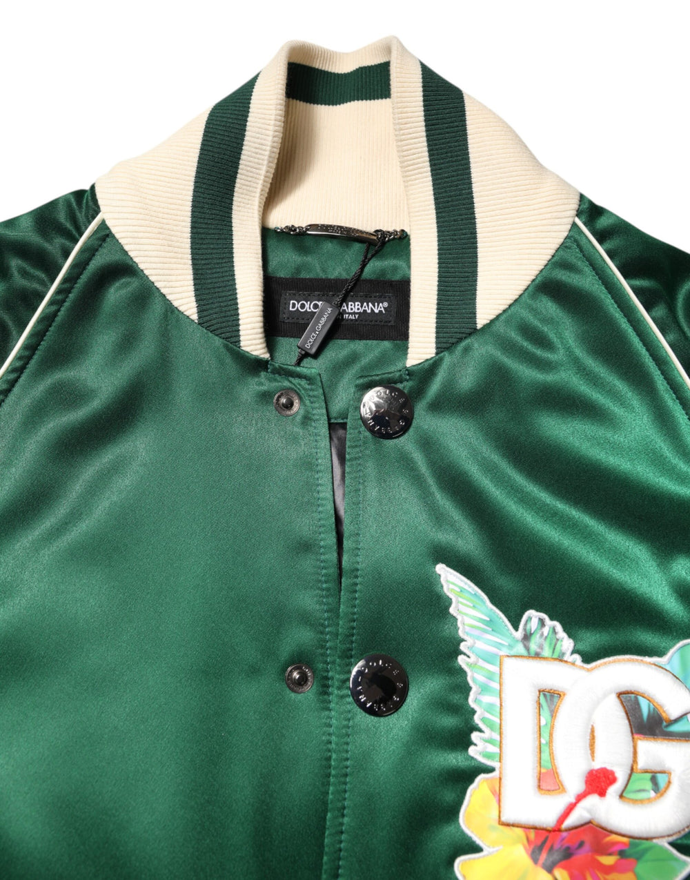 Dolce & Gabbana Floral Bomber Jacket in Green