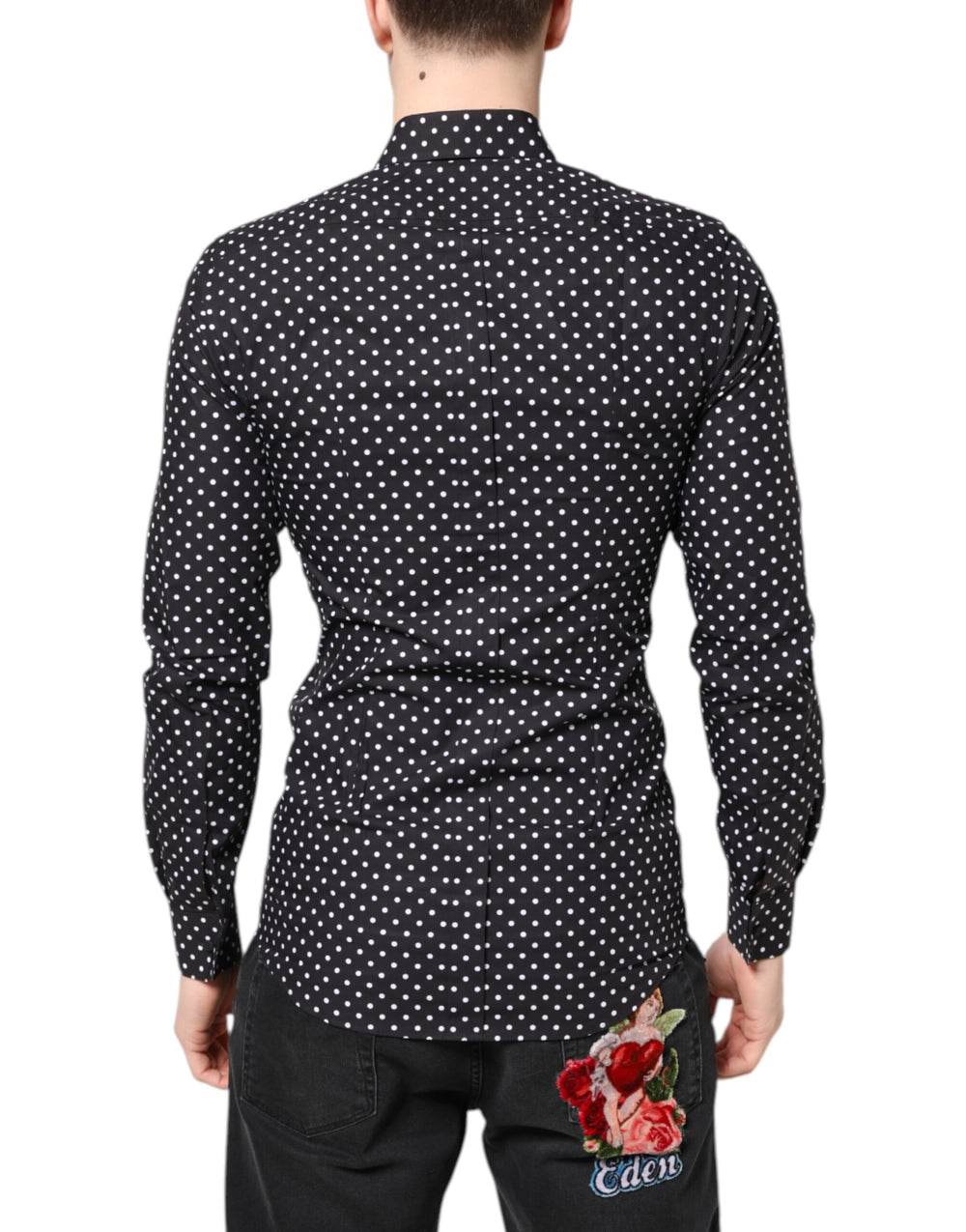 Dolce & Gabbana Polka Dot Formal Shirt in Black