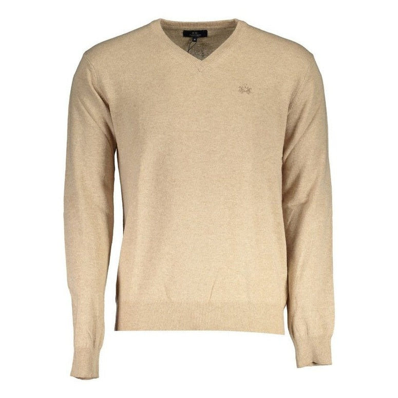 La Martina Beige Lyocell Men's Sweater - Luxury Designer | Mens Edit