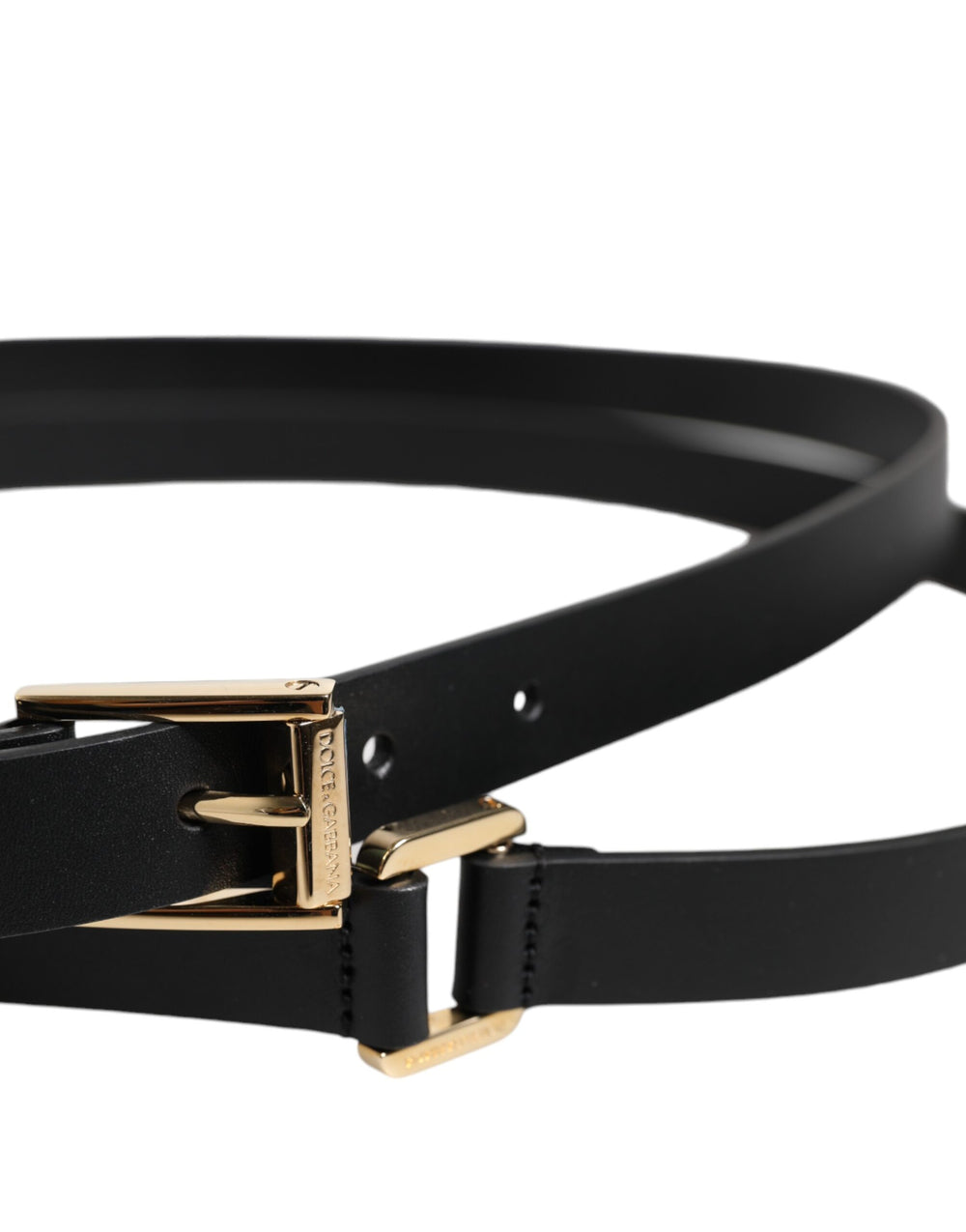 Dolce & Gabbana Calf Leather Belt in Black