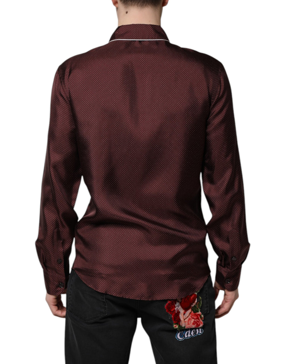 Dolce & Gabbana 100% Silk Shirt in Burgundy