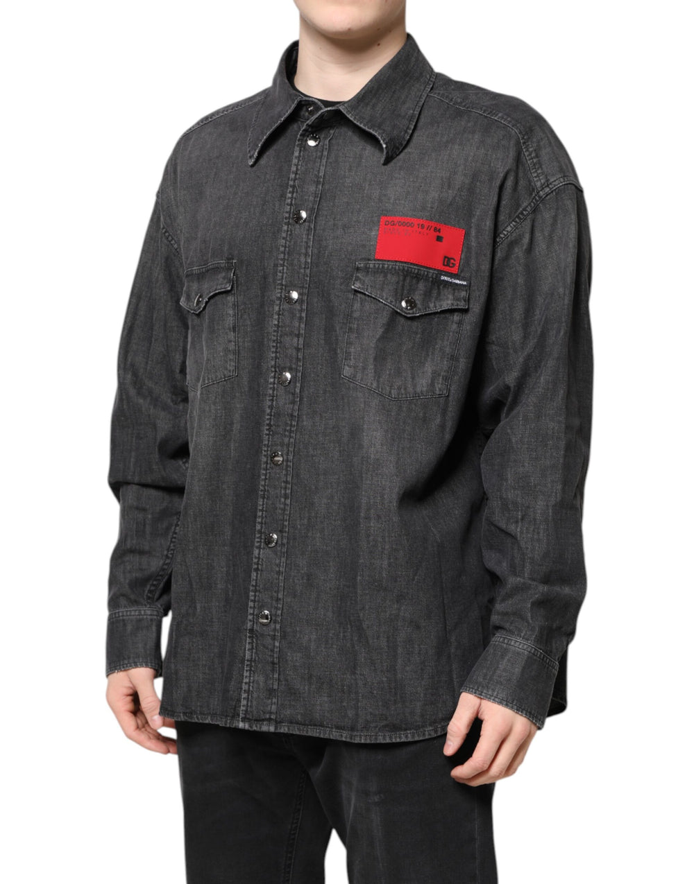 Dolce & Gabbana Cotton Denim Shirt in Grey