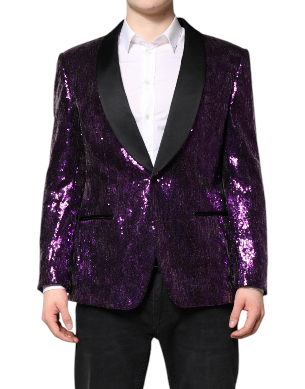 Dolce & Gabbana SICILIA Sequin Blazer in Purple