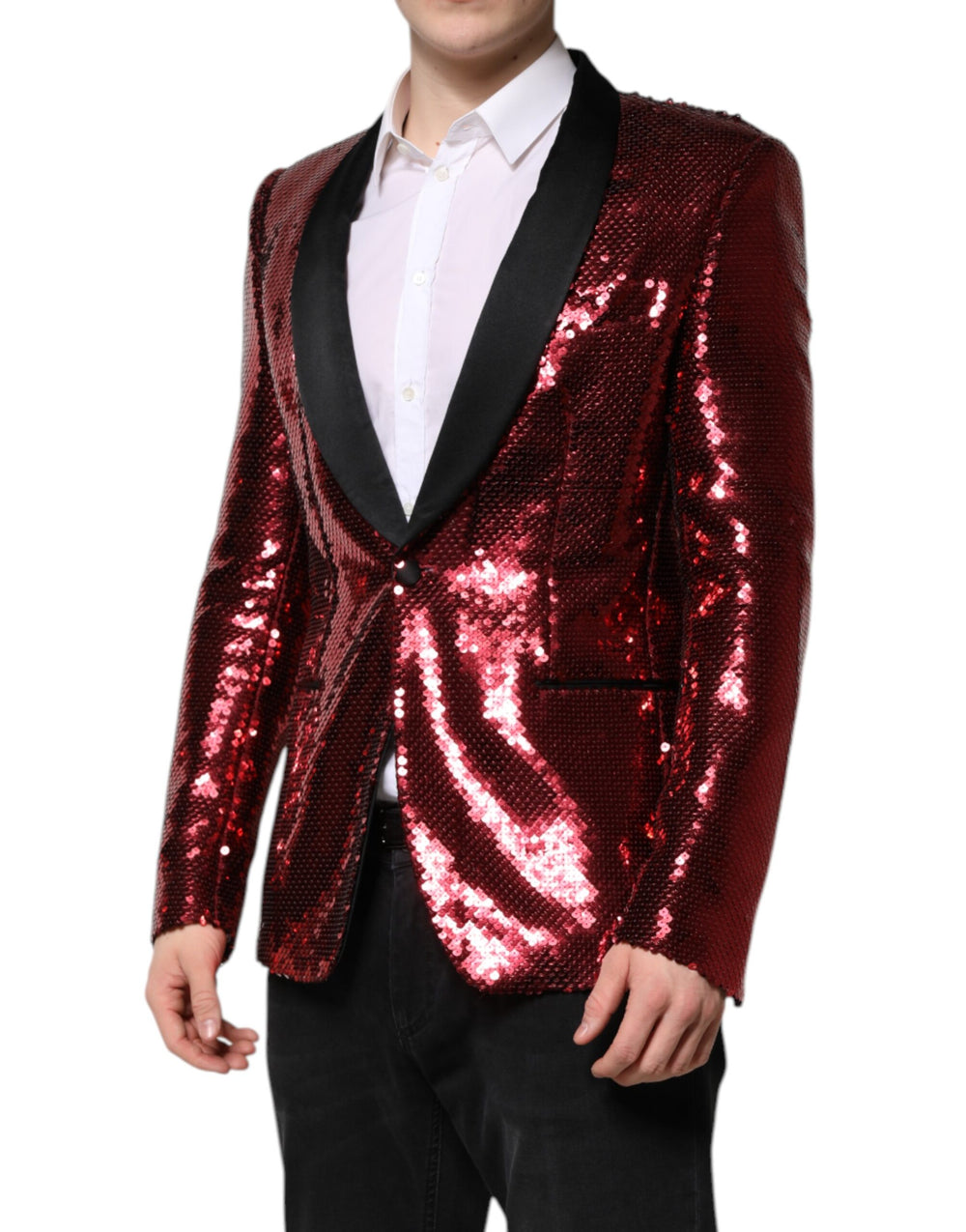 Dolce & Gabbana SICILIA Sequin Blazer in Red