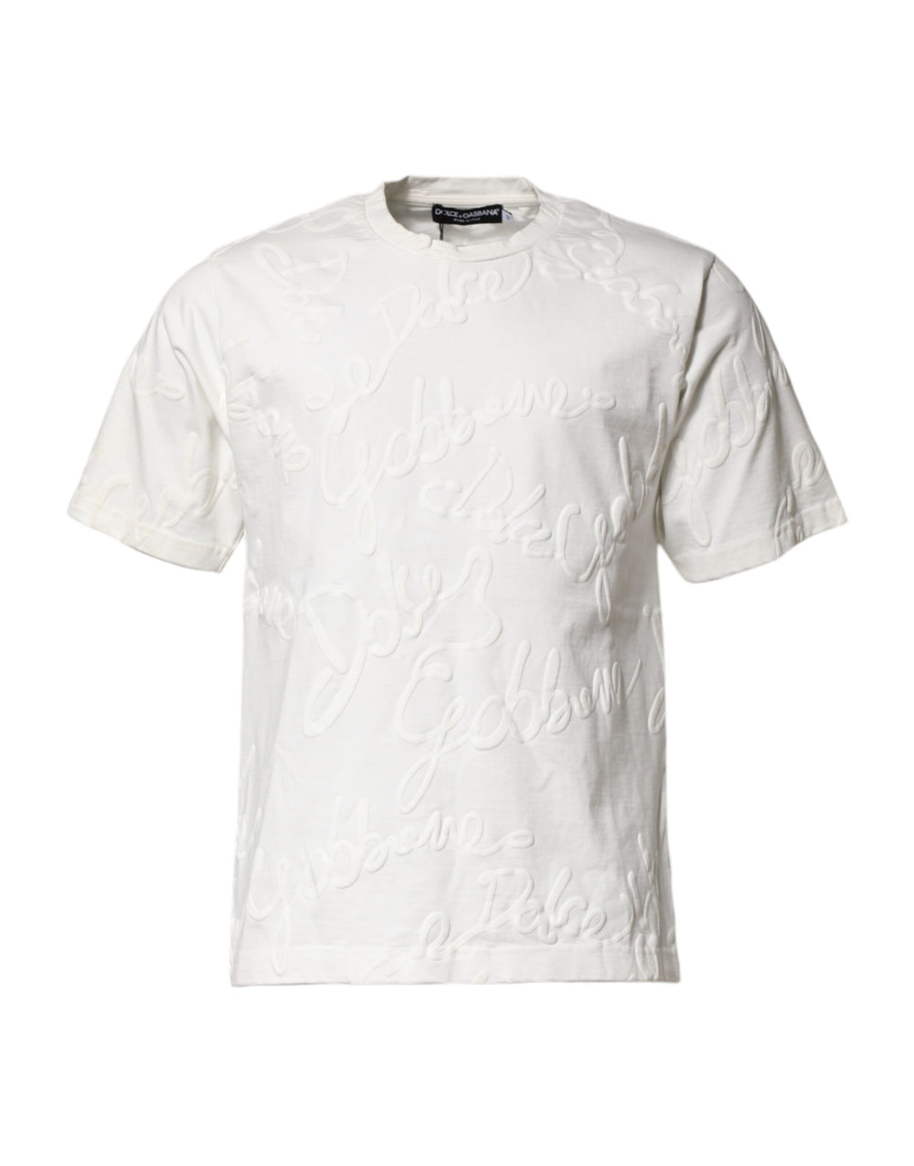 Dolce & Gabbana 100% Cotton Crew Neck T-shirt in White