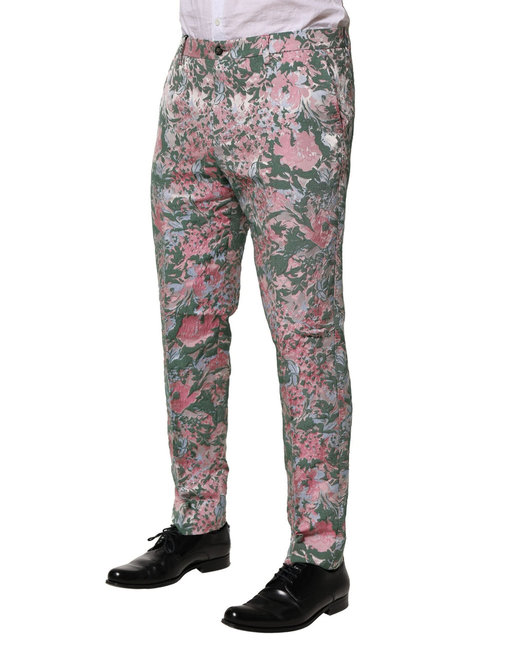 Dolce & Gabbana Floral Jacquard Tapered Trousers in Multicolor