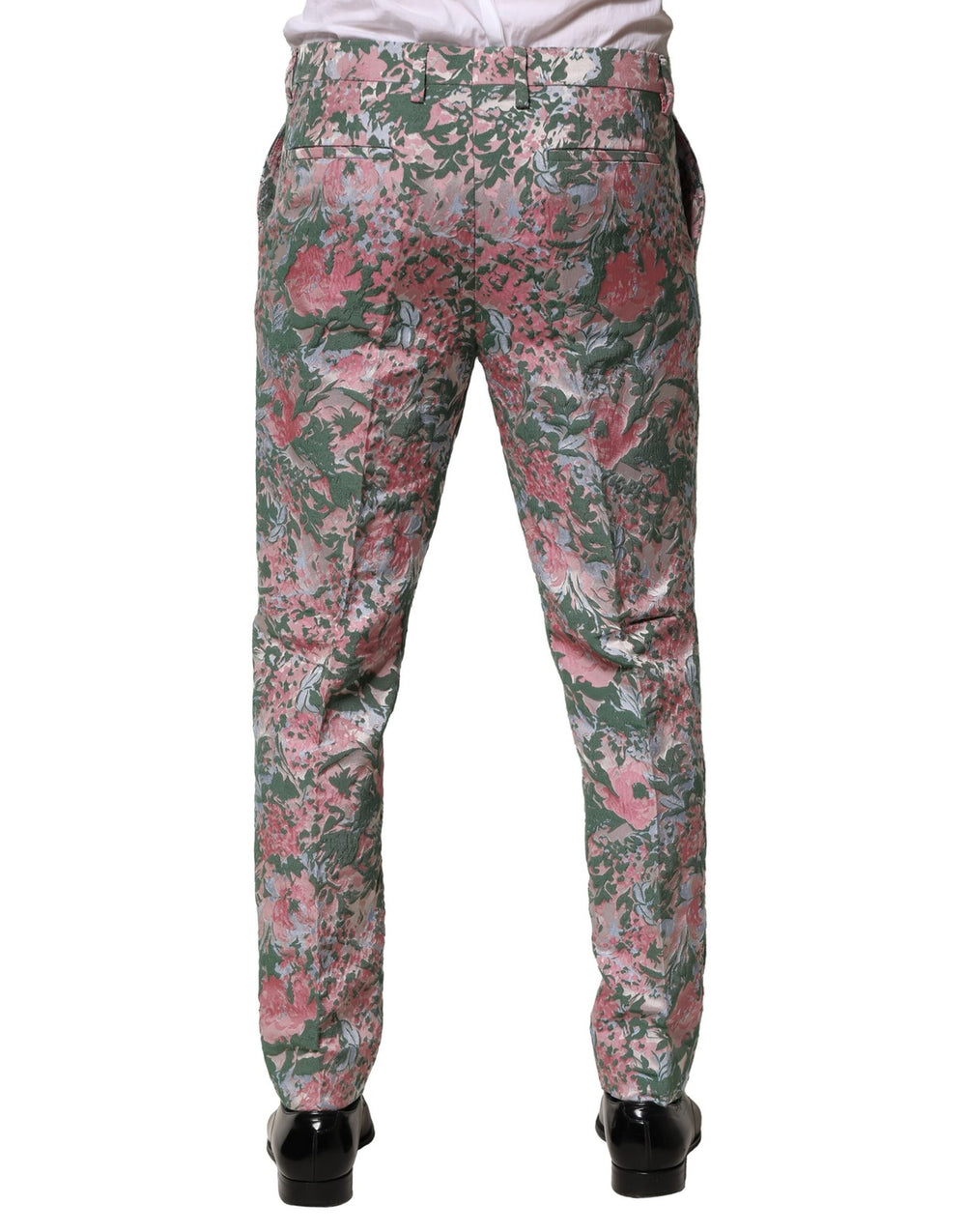 Dolce & Gabbana Floral Jacquard Tapered Trousers in Multicolor