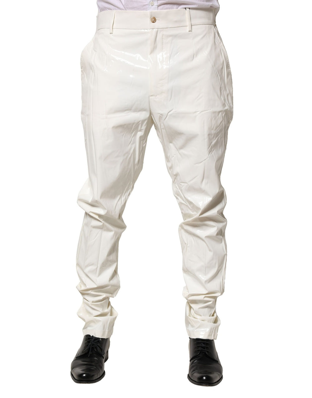 White Nylon Tapered Dress Men Pants mens luxury fashion - Mens Edit