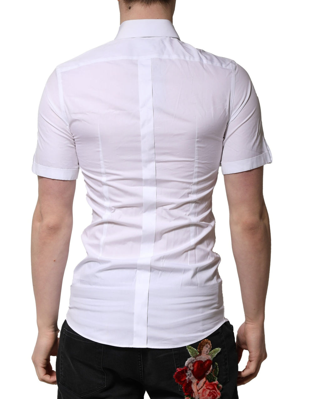 Dolce & Gabbana 100% Cotton Short-Sleeve Shirt in White