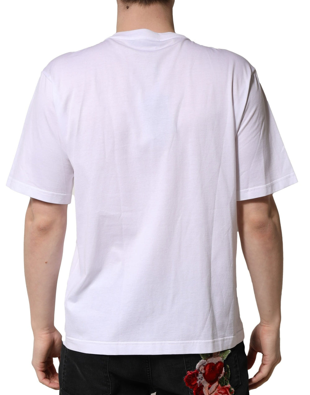 Dolce & Gabbana 100% Cotton Crew Neck T-shirt in White