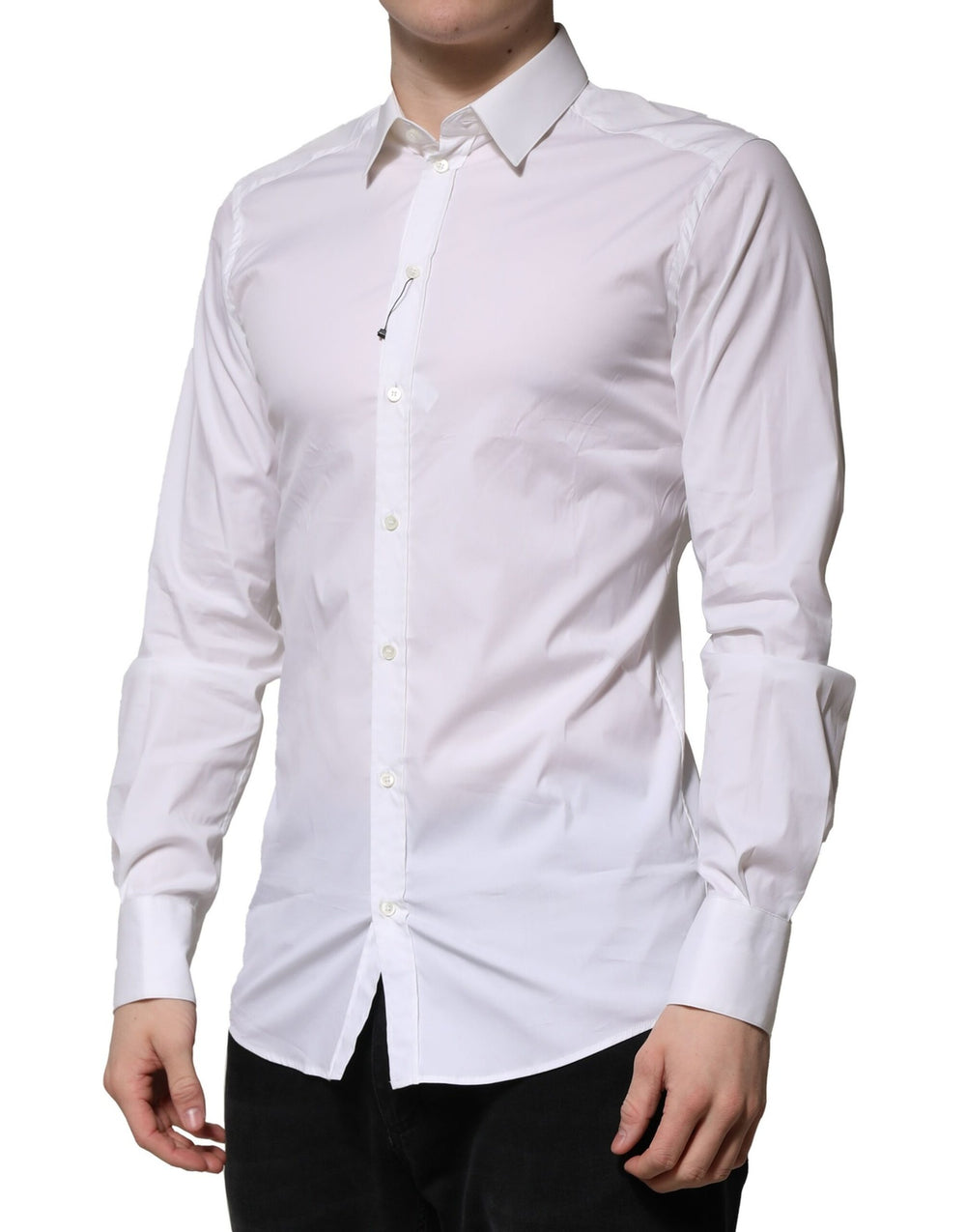 Dolce & Gabbana Cotton GOLD Long Sleeve Formal Shirt in White