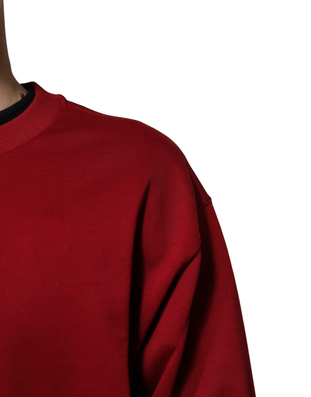 Dolce & Gabbana 100% Cotton Crew Neck Sweater in Red