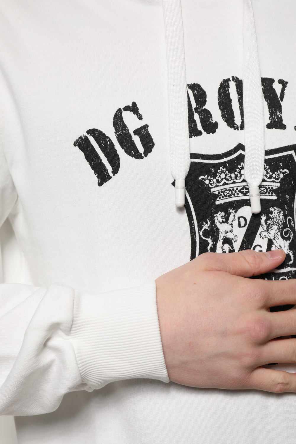 Dolce & Gabbana 100% Cotton Hooded Sweater in White