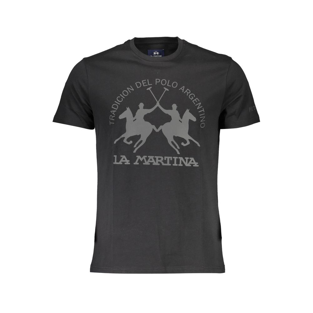 La Martina Cotton T-Shirt in Black mens luxury fashion - Mens Edit