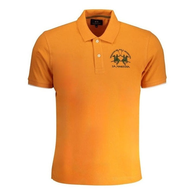 La Martina Orange Cotton Men's Polo Shirt - Luxury Designer | Mens Edit
