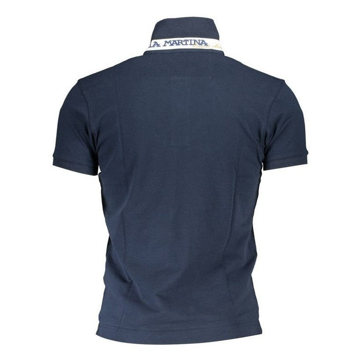 La Martina Cotton Jersey Polo Shirt in Blue