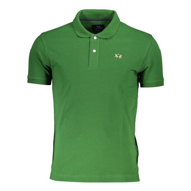 La Martina Green Cotton Men's Polo Shirt - Luxury Designer | Mens Edit