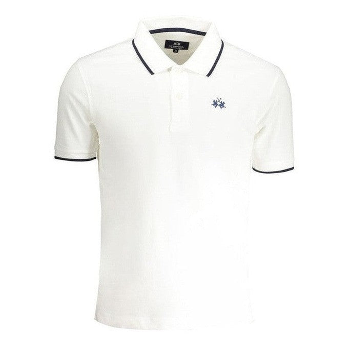 La Martina White Cotton Men's Polo Shirt - Luxury Designer | Mens Edit