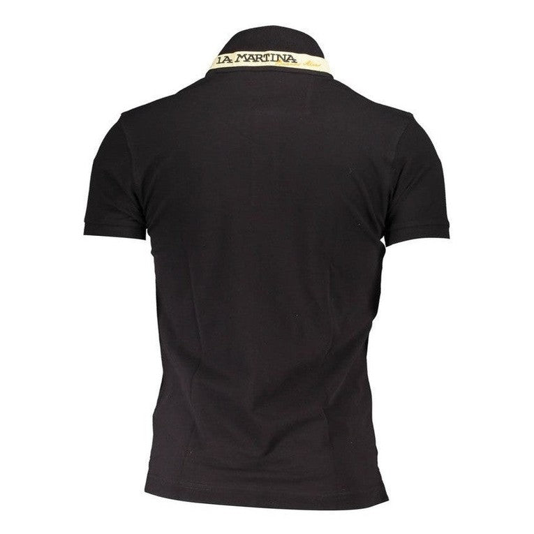 La Martina Cotton Polo Shirt in Black