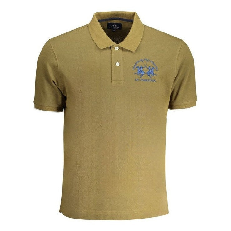 La Martina Green Cotton Men's Breathable Polo Shirt - Designer | Mens Edit