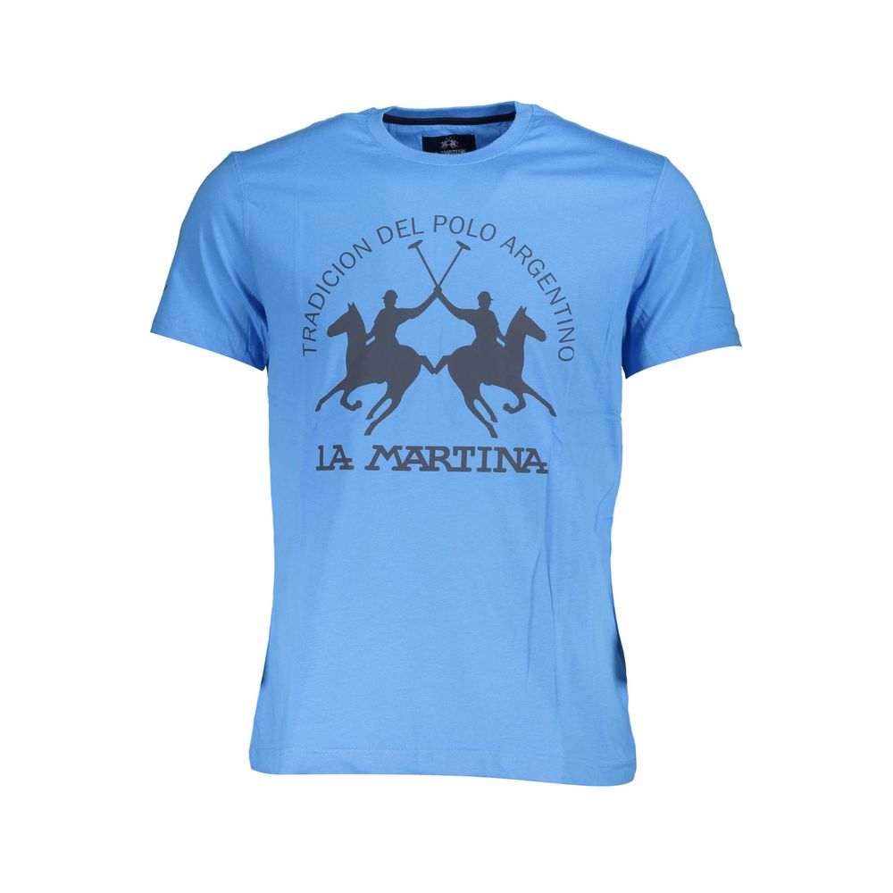 La Martina Graphic Cotton T-Shirt in Blue