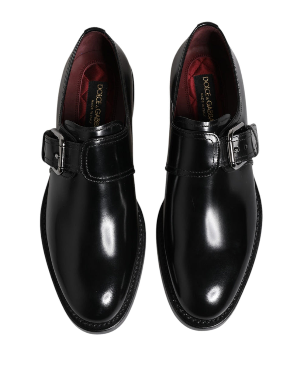 Dolce & Gabbana Calf Leather Monk Strap Derby Shoes in Black