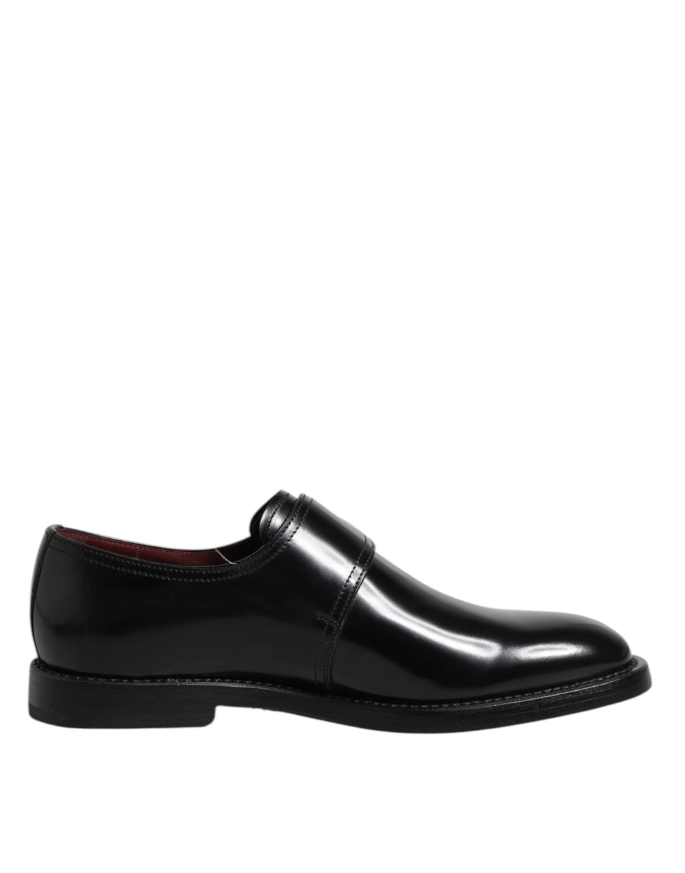 Dolce & Gabbana Calf Leather Monk Strap Derby Shoes in Black