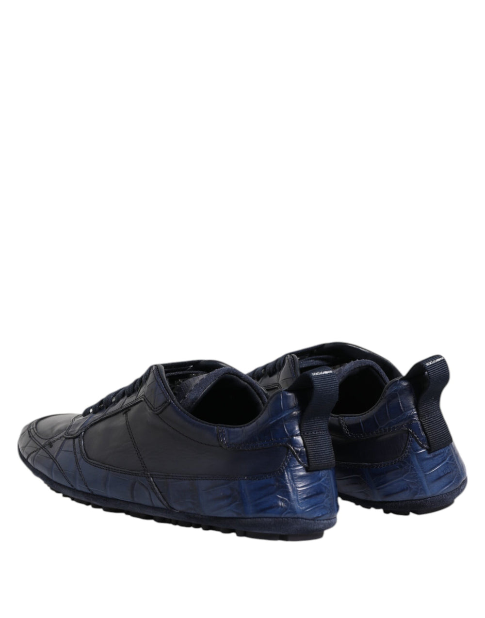 Dolce & Gabbana Crocodile Leather Low-Top Sneakers in Dark Blue