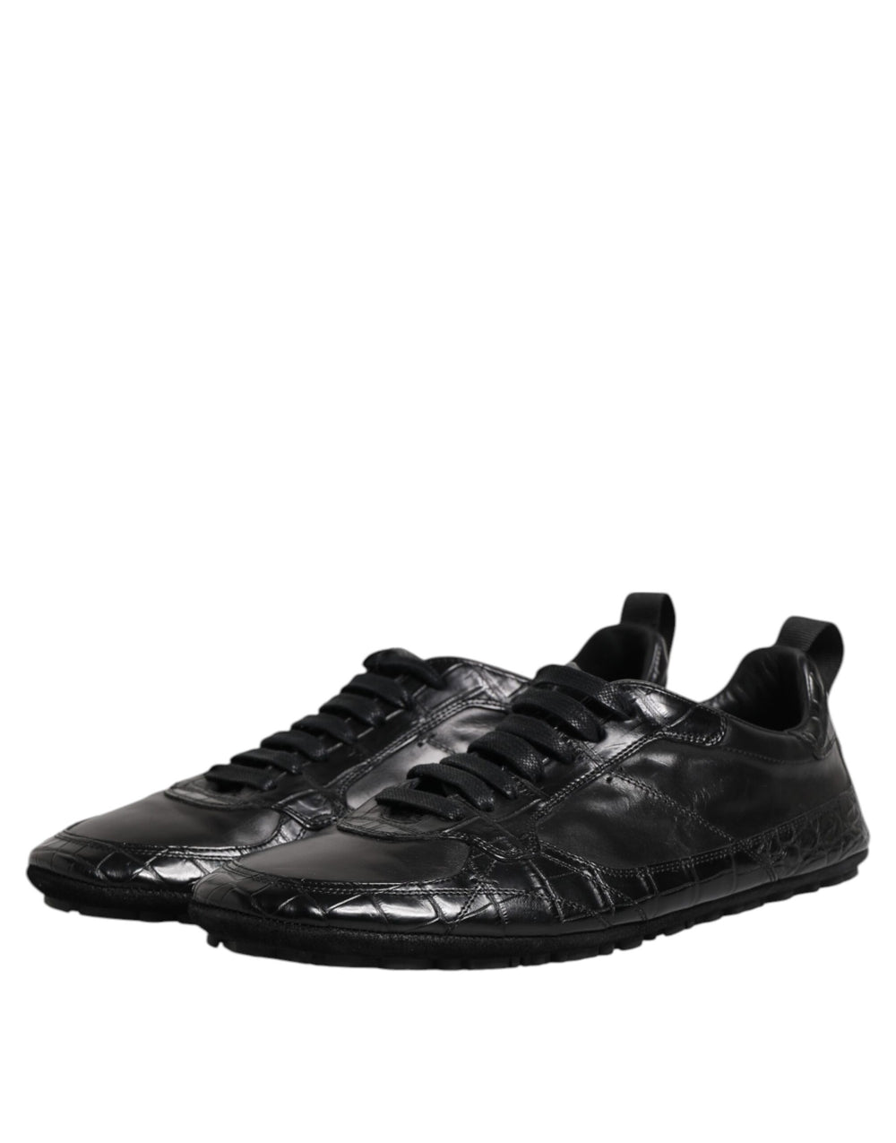 Dolce & Gabbana Exotic Leather Low-Top Sneakers in Black
