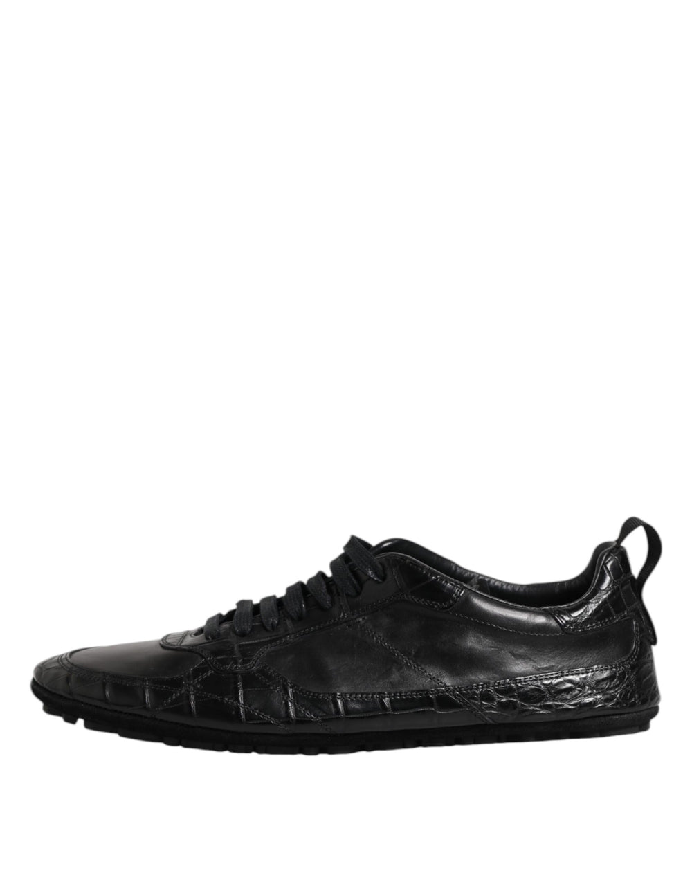 Dolce & Gabbana Exotic Leather Low-Top Sneakers in Black