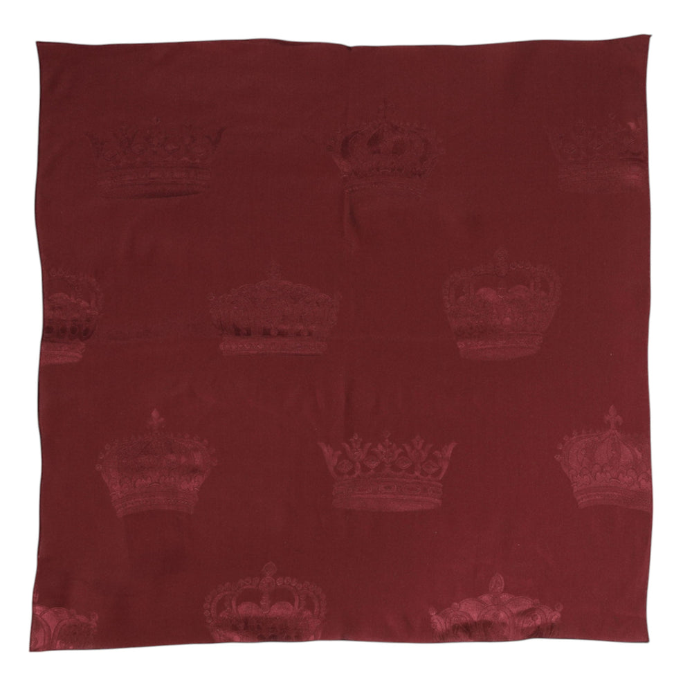 Dolce & Gabbana 100% Silk Foulard Scarf in Maroon