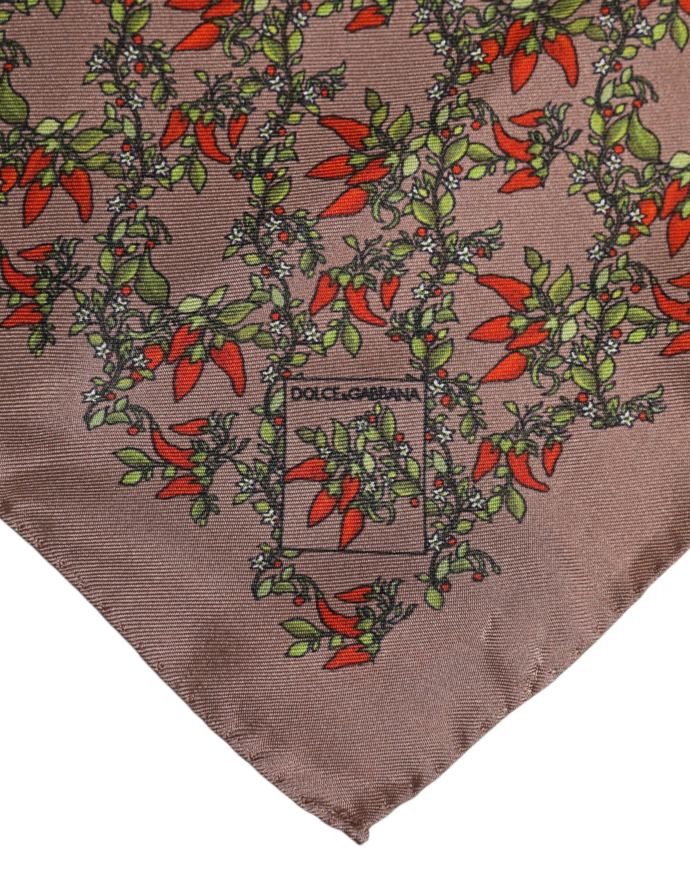Dolce & Gabbana 100% Silk Square Foulard in Brown