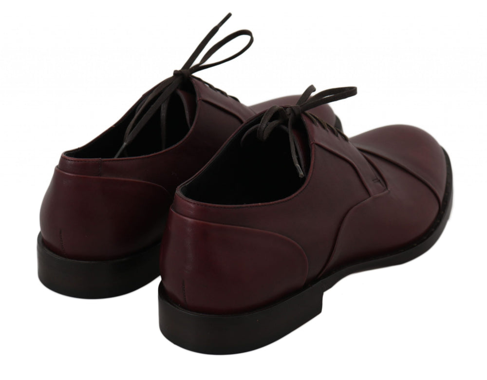 Dolce & Gabbana Leather Derby Shoes in Bordeaux