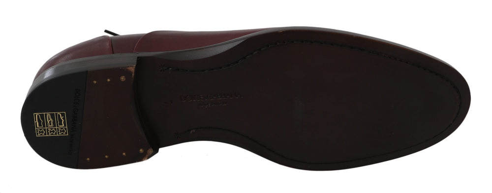 Dolce & Gabbana Leather Derby Shoes in Bordeaux