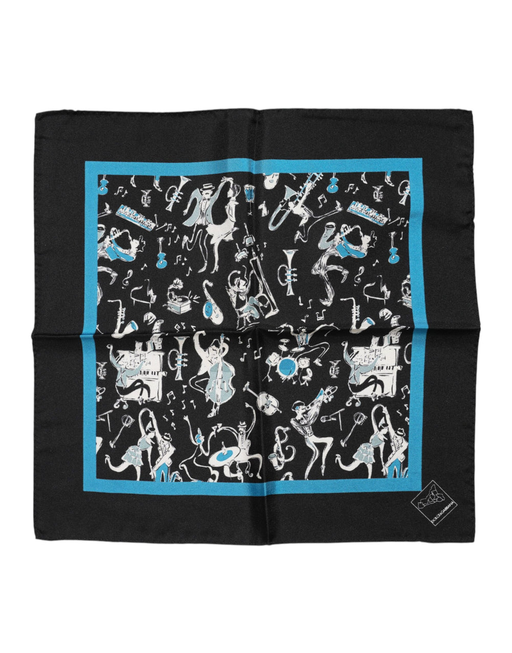 Black Jazz Club Silk Square Men Foulard Scarf mens luxury fashion - Mens Edit