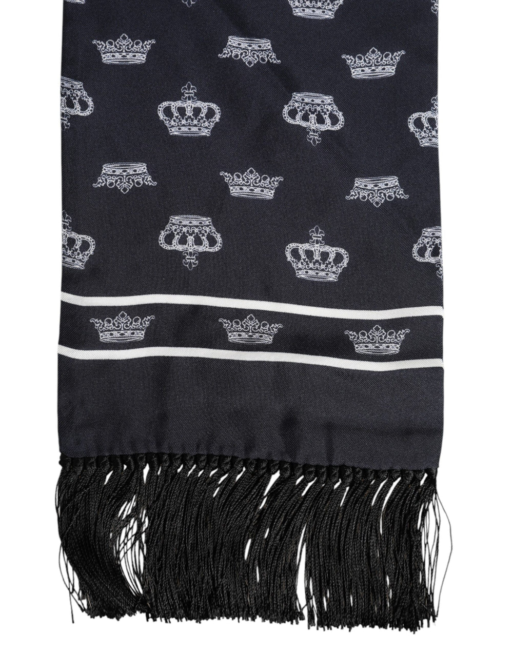 Dolce & Gabbana 100% Silk Foulard Scarf in Black